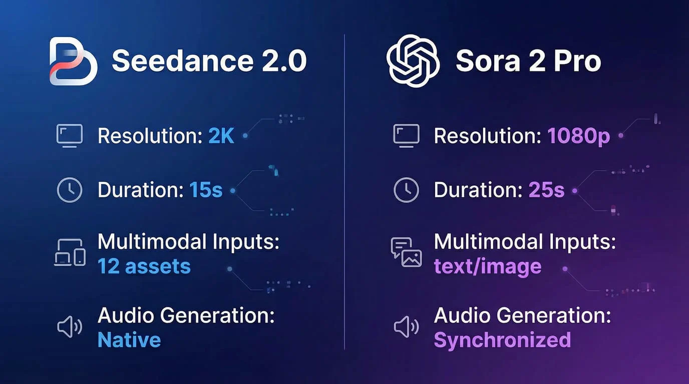 Seedance 2 vs Sora 2 Pro: 2026 Yapay Zeka Video Üretimi İçin Nihai Karşılaştırma