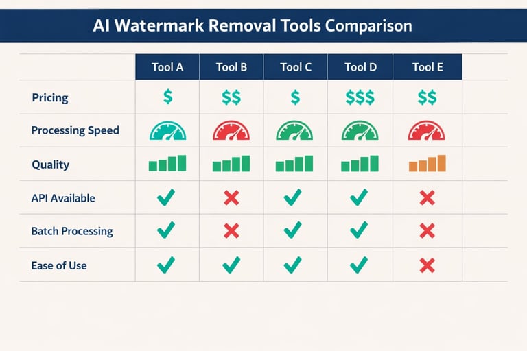 Confronto degli strumenti di rimozione del watermark IA